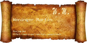 Weninger Martin névjegykártya
